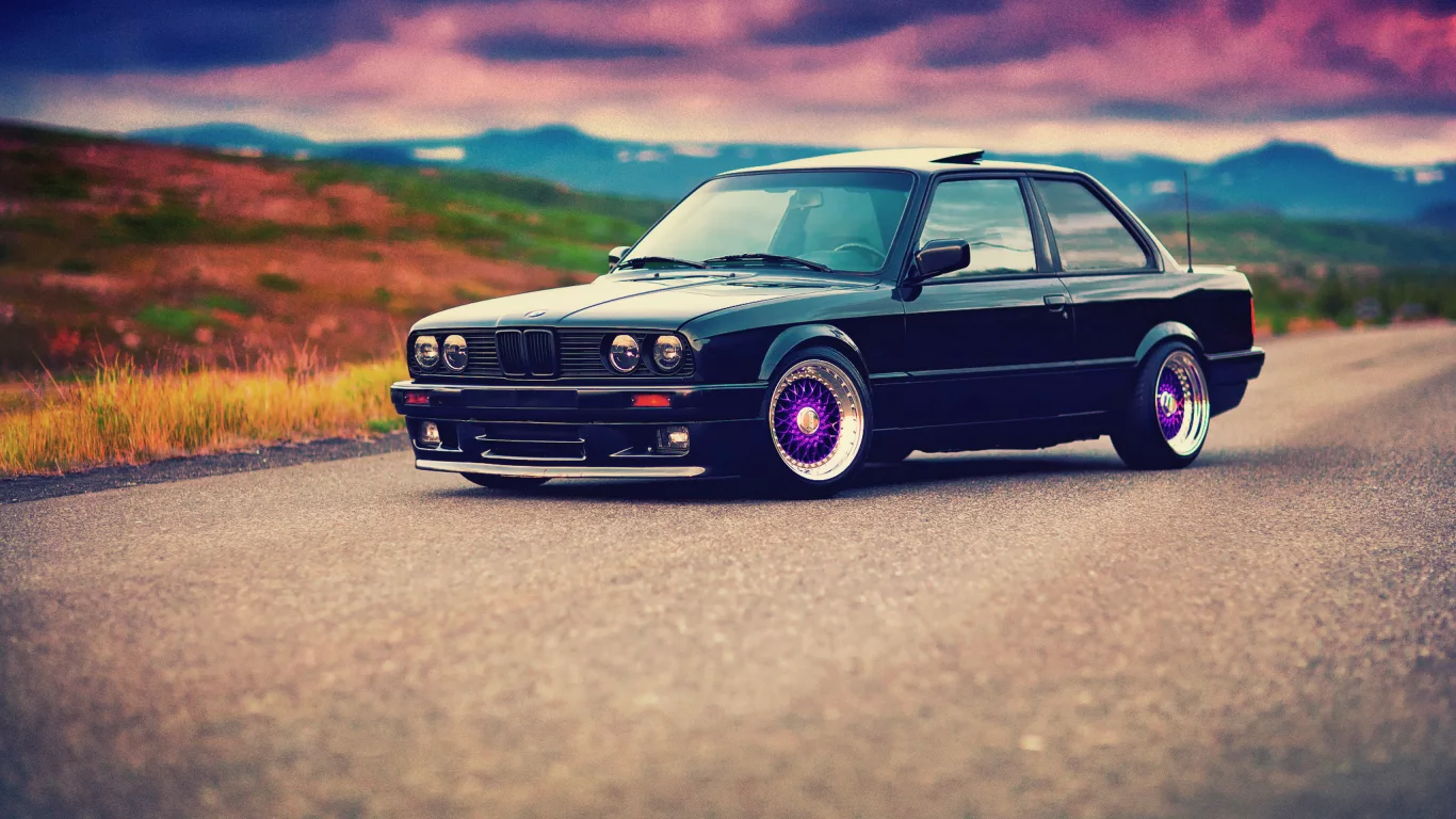 e30, front, 3 series, black, bmw, 325i, bbs
