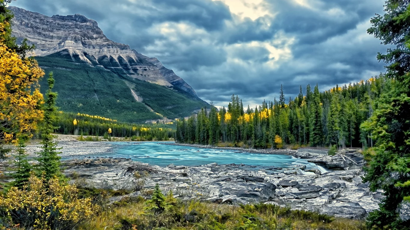 jasper national park, alberta, река, athabasca river, канада, атабаска, canada