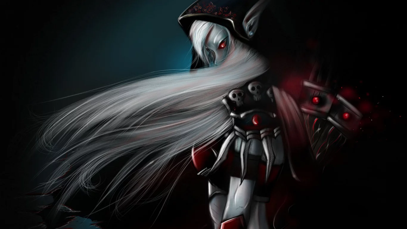 world of warcraft, арт, sylvanas, белые волосы, windrunner, эльфийка