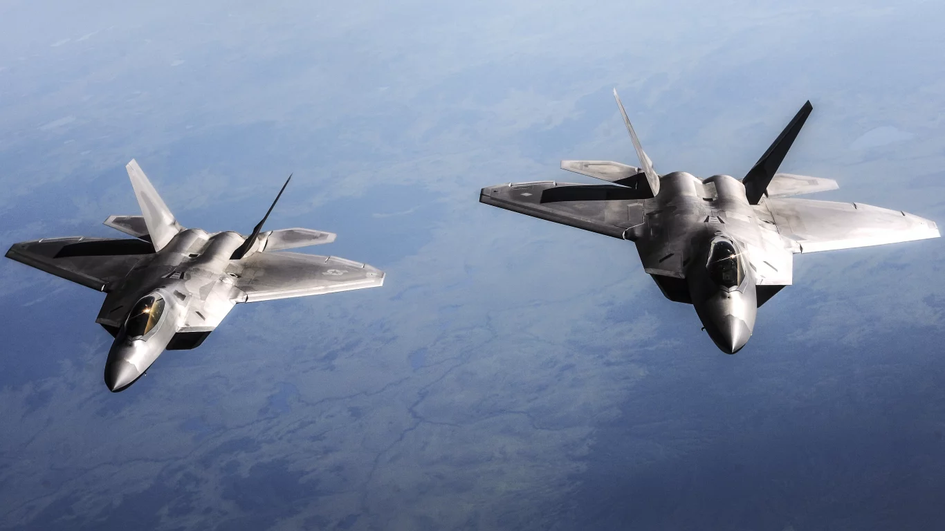 f-22 raptor, небо, f-22 _раптор_, самолёты, многоцелевые