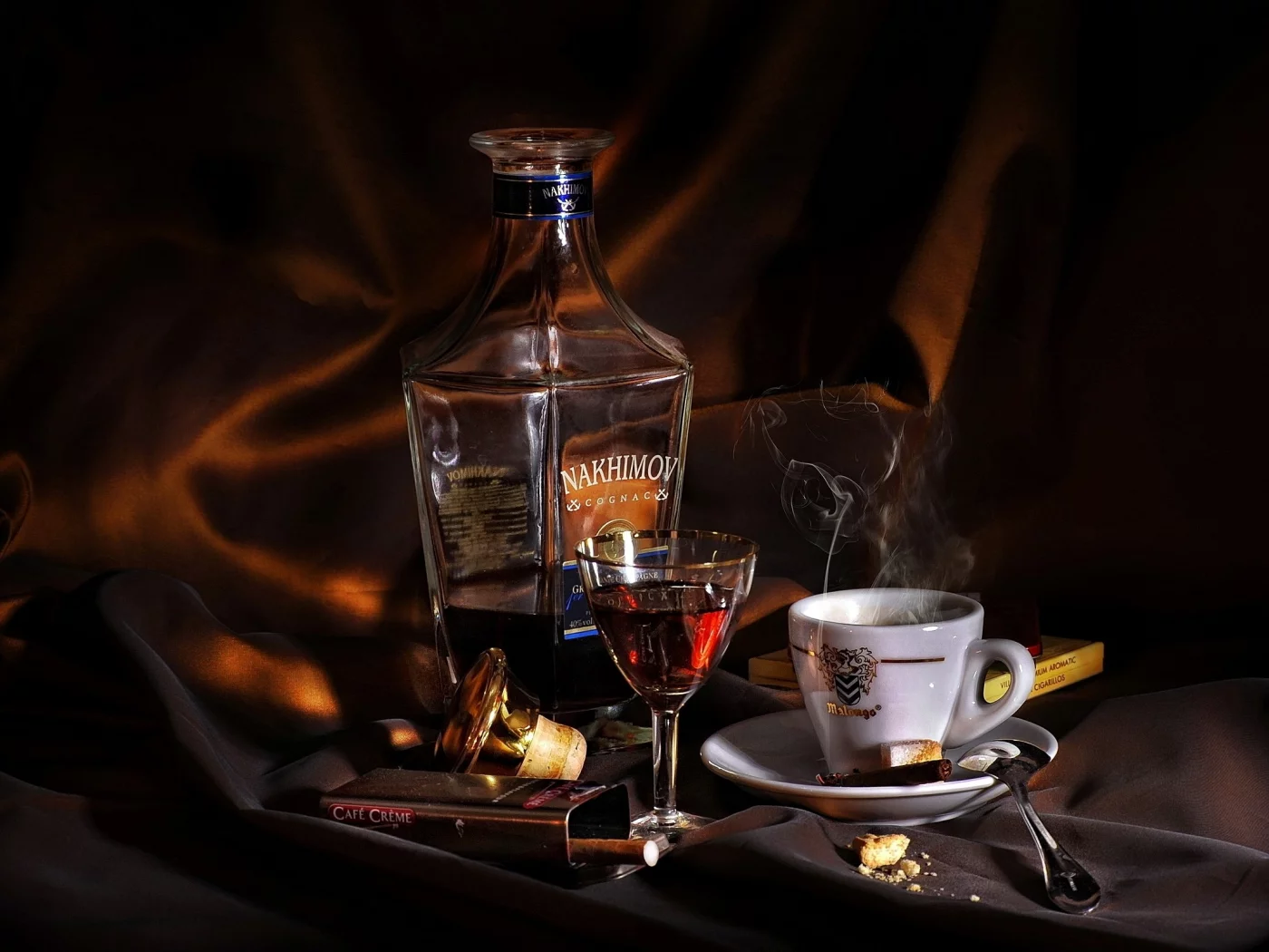 малых, коньяк, сигар, кофе, рюмка, cafe creme, _nakhimov_, пачка