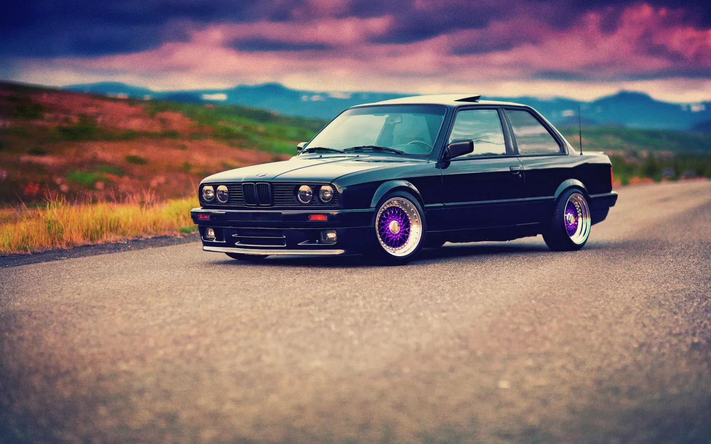 e30, front, 3 series, black, bmw, 325i, bbs