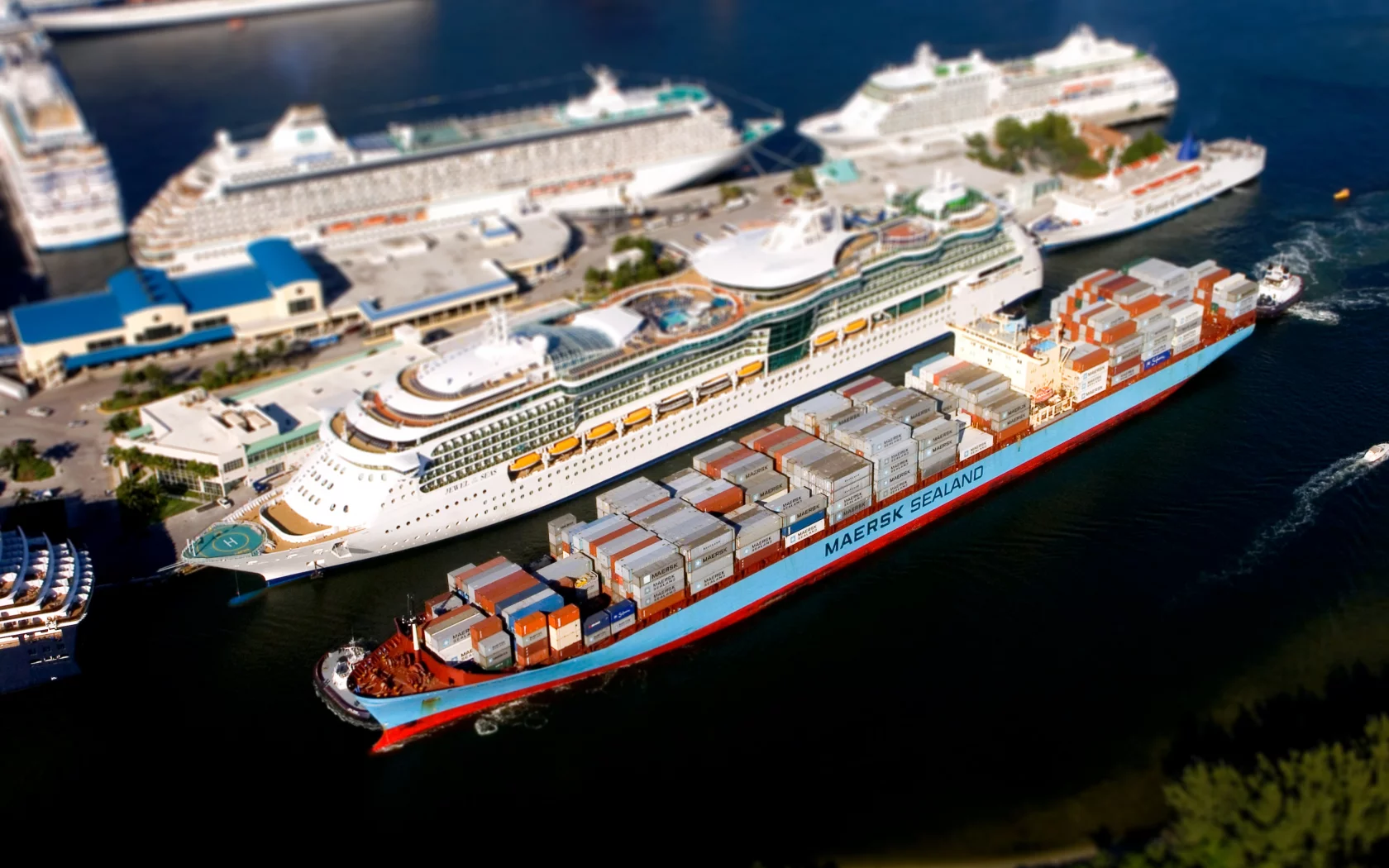 грузовое, пассажирское, maersk line, jewel of the seas, порт, судно