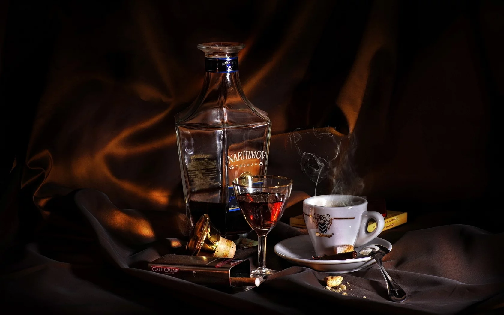 малых, коньяк, сигар, кофе, рюмка, cafe creme, _nakhimov_, пачка