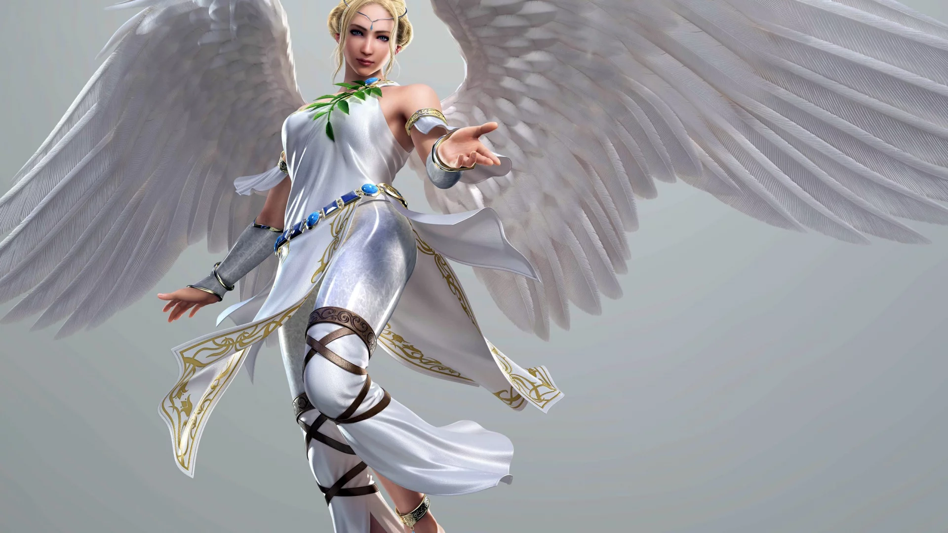ангел, tekken tag tournament, девушка, крылья, блондинка