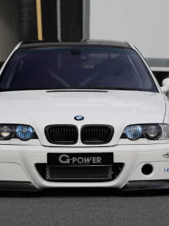 g-power, белый, white, бмв, передок, тюнинг, m3, e46, bmw
