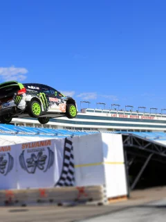 rallycross, в воздухе, авто, ken block, ford, fiesta, скорость, rally, форд