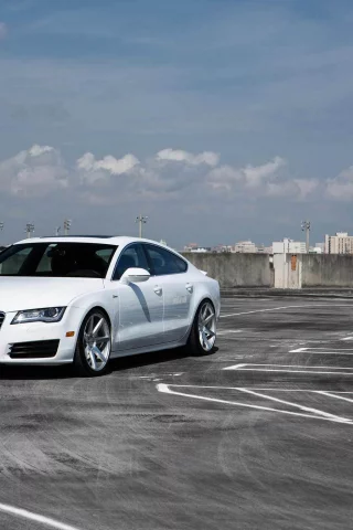 white, белая, audi, a7, тюнинг, ауди, а7, машина, vossen, tuning