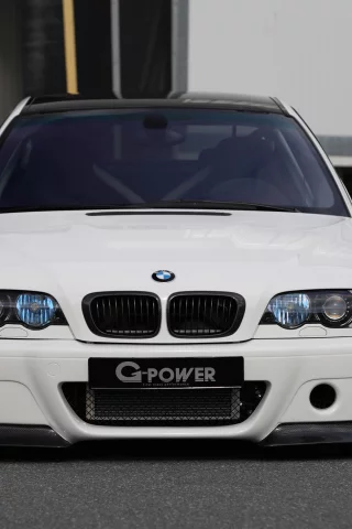 g-power, белый, white, бмв, передок, тюнинг, m3, e46, bmw
