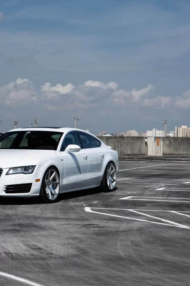white, белая, audi, a7, тюнинг, ауди, а7, машина, vossen, tuning