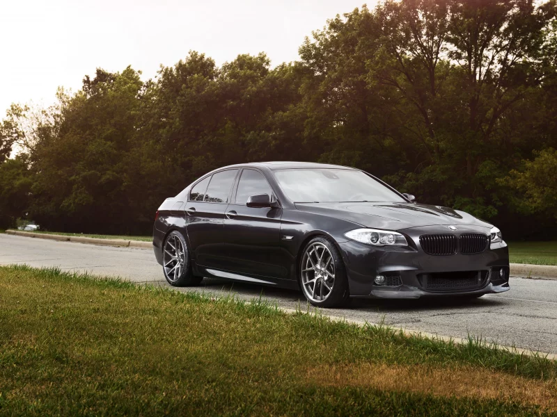 деревья, чёрный, дорога, grass, f10, 550i, black, bmw, бмв, трава, trees
