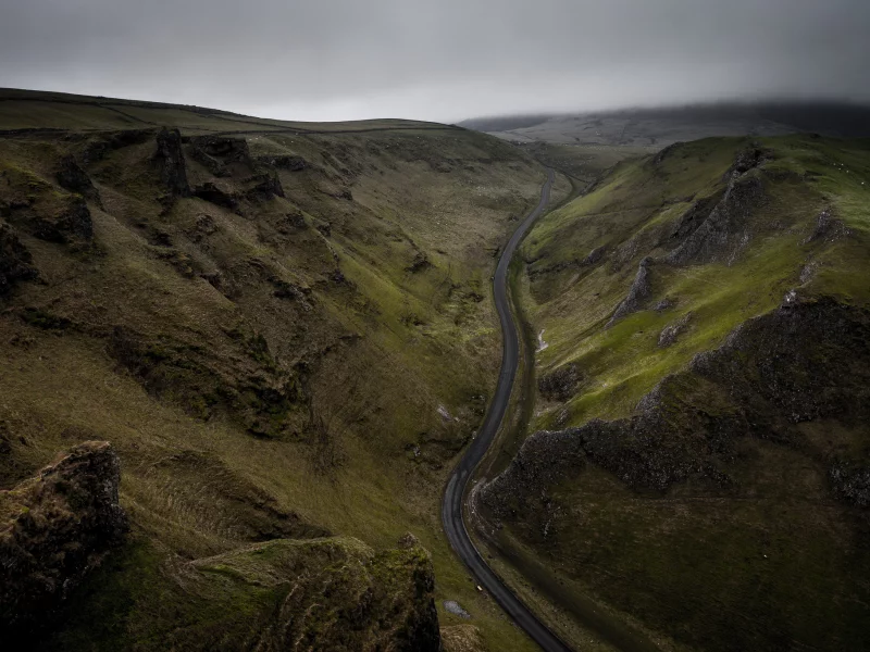 winnats pass, соединённое королевство, дорога, англия, холмы