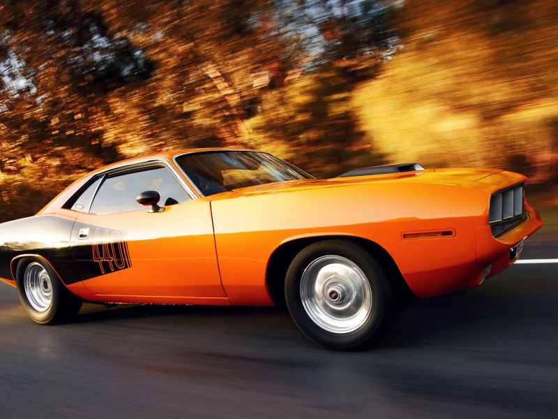 muscle car, в движении, плимут, plymouth cuda