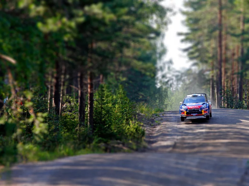 летит, ds3, гонка, wrc, лес, скорость, tilt- shift, rally, citroen