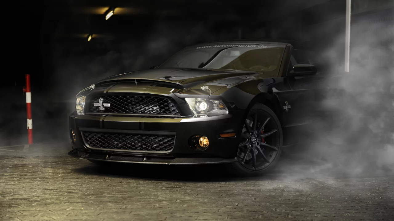 полосы, shelby, авто, sportcar, gt500, дым, mustang, черный, ford