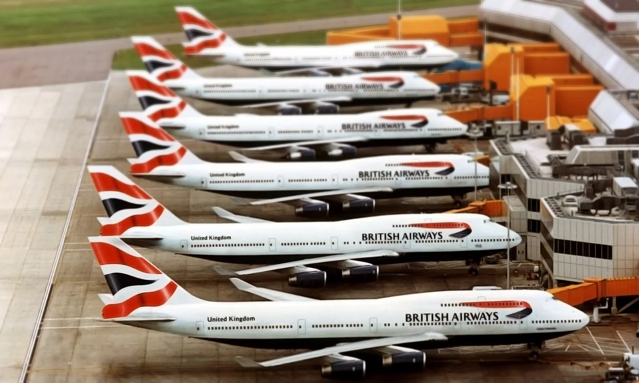 boeing, дальнемагистральный, много, 747, british airways, аэропорт