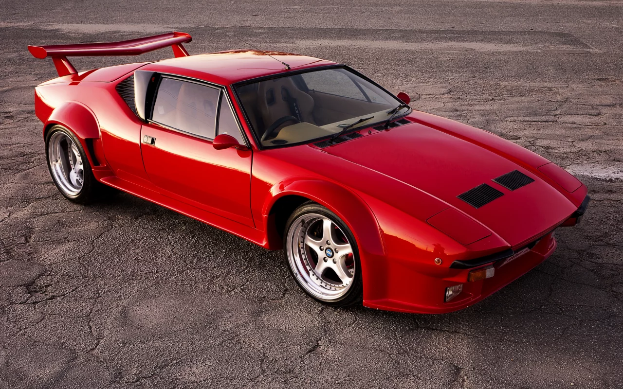 авто, red, car, de tomaso pantera, суперкар