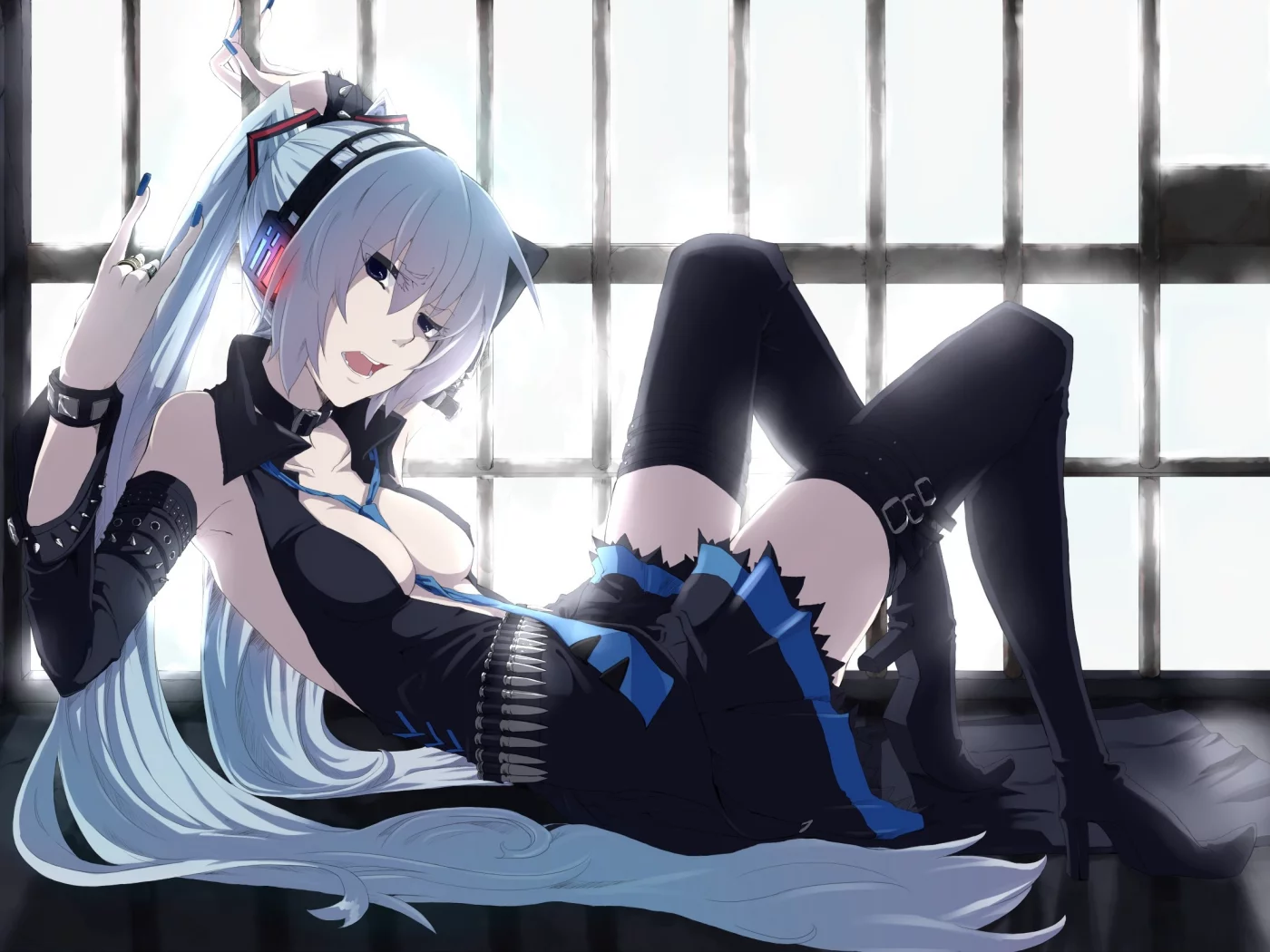 наушники, пули, miku hagane, вокалоид, девушка, vocaloid