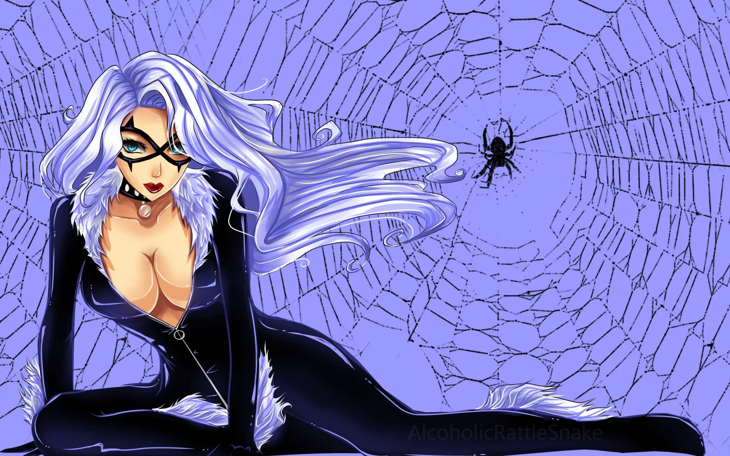 взгляд, black cat, костюм, лицо, маска, девушка