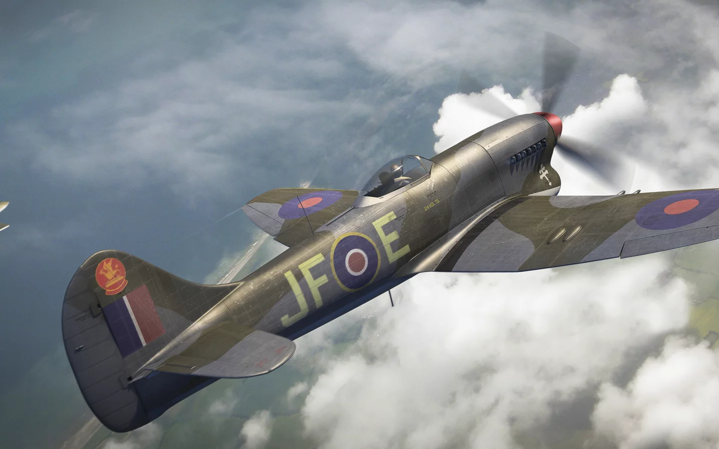 небо, hawker tempest, арт, самолёты, хоукер темпест