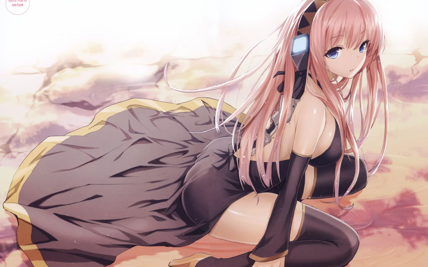 megurine luka, смотрит, vocaloid