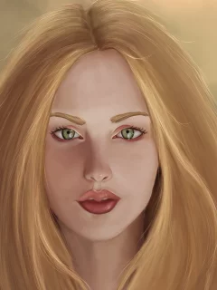 губы, живопись, девушка, волосы, лицо, арт, взгляд