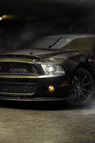 полосы, shelby, авто, sportcar, gt500, дым, mustang, черный, ford
