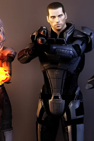 капитан, девушки, lightning , final fantasy, шепард, арт, mass effect