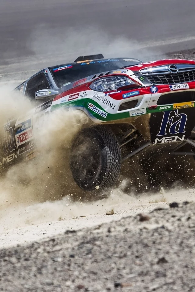 пыль, передок, opel, rally, dakar, дакар, внедорожник, опель