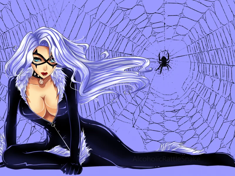 взгляд, black cat, костюм, лицо, маска, девушка