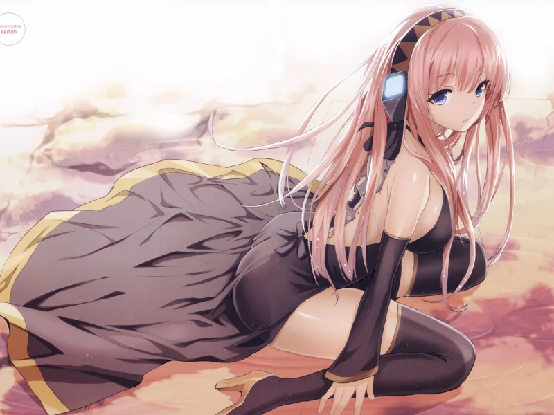 megurine luka, смотрит, vocaloid
