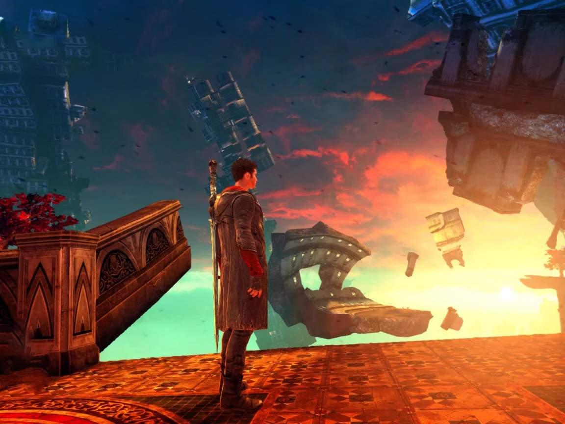 DMC, Devil may cry 4, DMC4, Dante, Данте, сын Спарды, меч, Мятежник, Данте и Мятежник, пейзаж