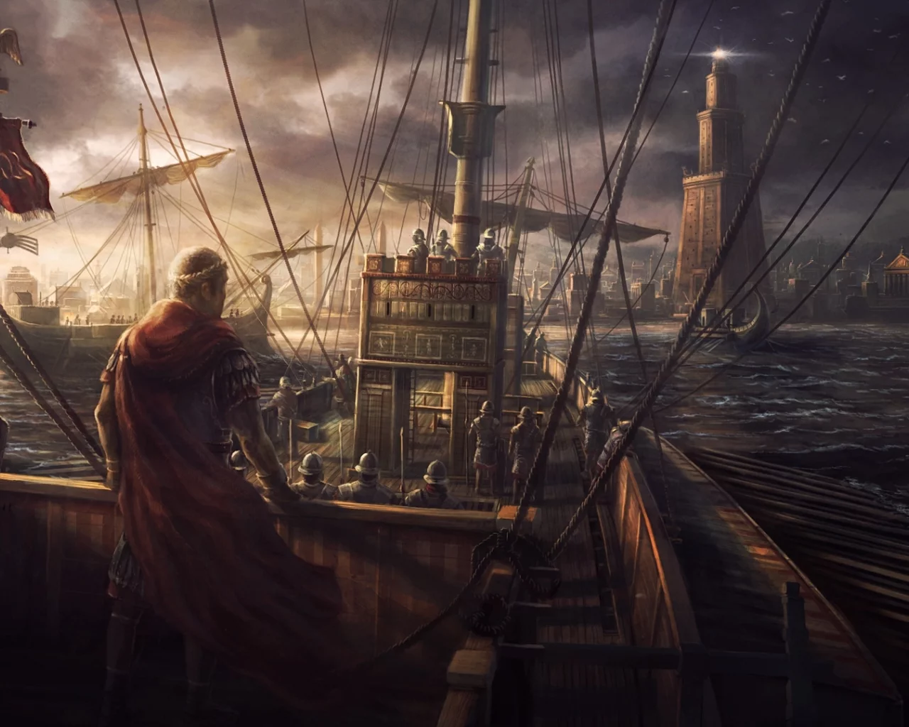 Rome II Total War, art, римляне, море, корабли