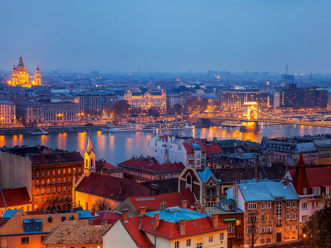 панорама, дома, budapest, будапешт, город, здания, венгрия