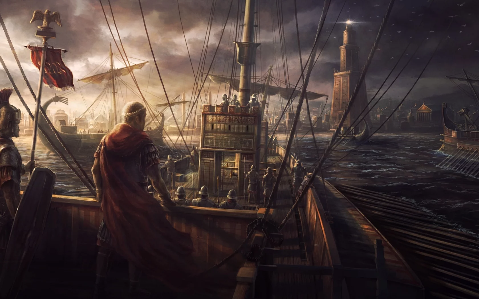 Rome II Total War, art, римляне, море, корабли