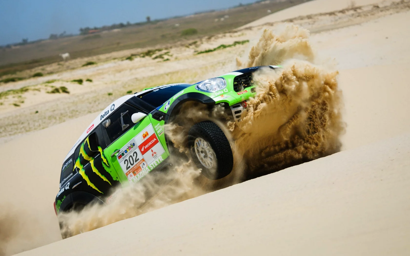 mini cooper, dakar, rally, мини купер, x-raid, песок, зеленый, mini