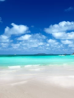 море, пляж, пейзаж, небо, лодка, облака, песок, природа