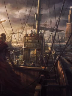 Rome II Total War, art, римляне, море, корабли