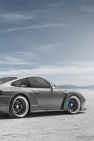 porsche, серебристый, порше, widebody, 991, rear, top secret, ssr, 996, silvery