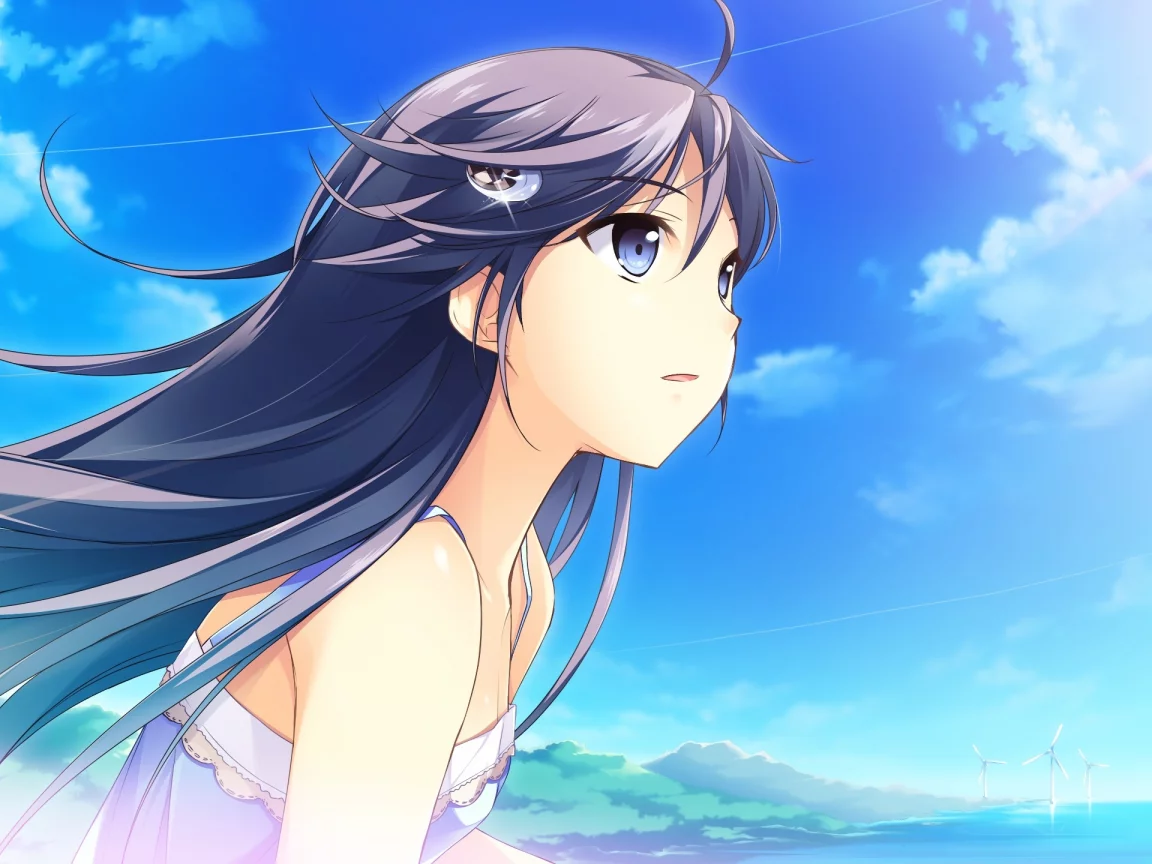 девушка, mochizuki amane, kono oozora ni tsubasa wo hirogete, небо