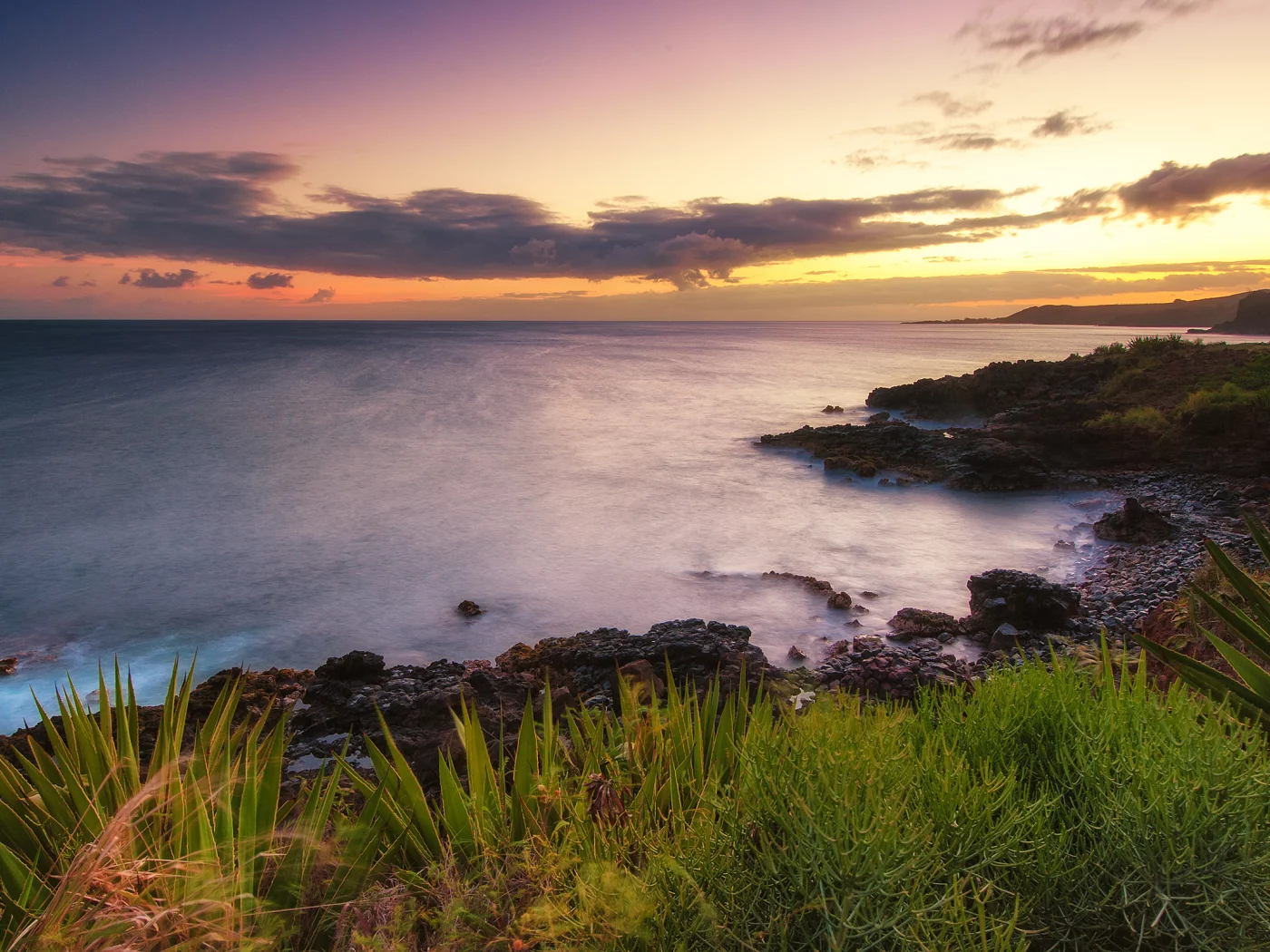 закат, океан, побережье, природа, гавайи, hawaii
