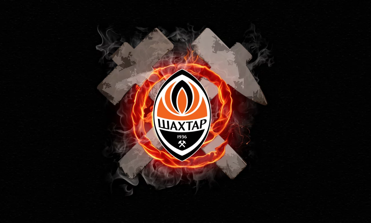 спорт, логотип, шахтер, молоты, фк, фон, футбол, огонь