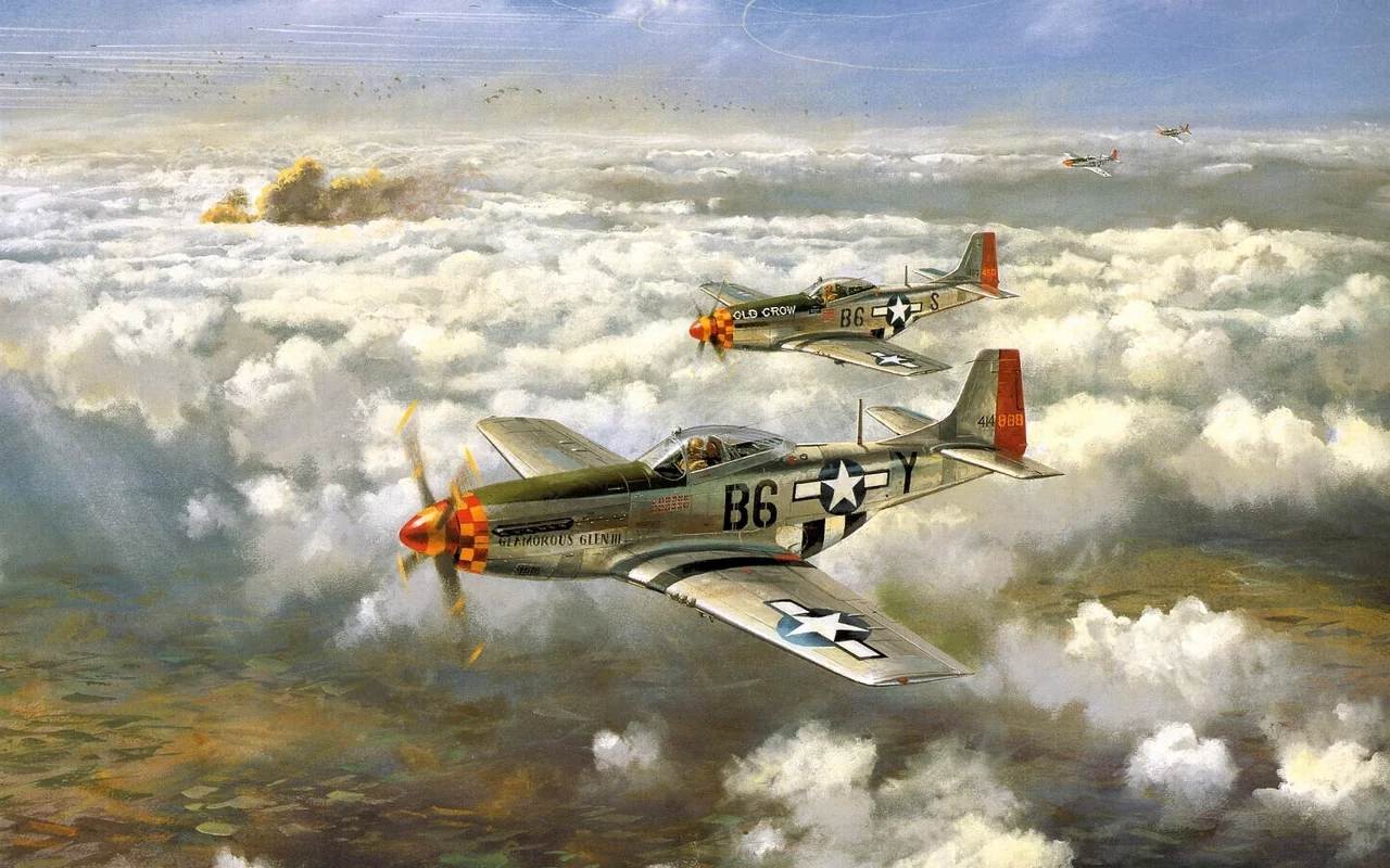 самолёты, north american p-51d-5 mustang, дальние, одномоторные