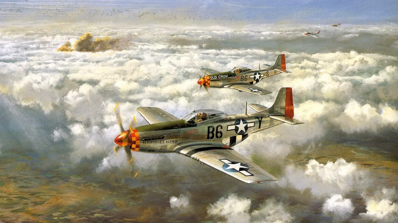 самолёты, north american p-51d-5 mustang, дальние, одномоторные