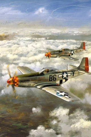 самолёты, north american p-51d-5 mustang, дальние, одномоторные