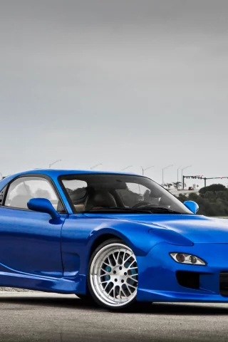 mazda, blue, мазда, вода, тюнинг, tree, rx-7, tuning, water, синий
