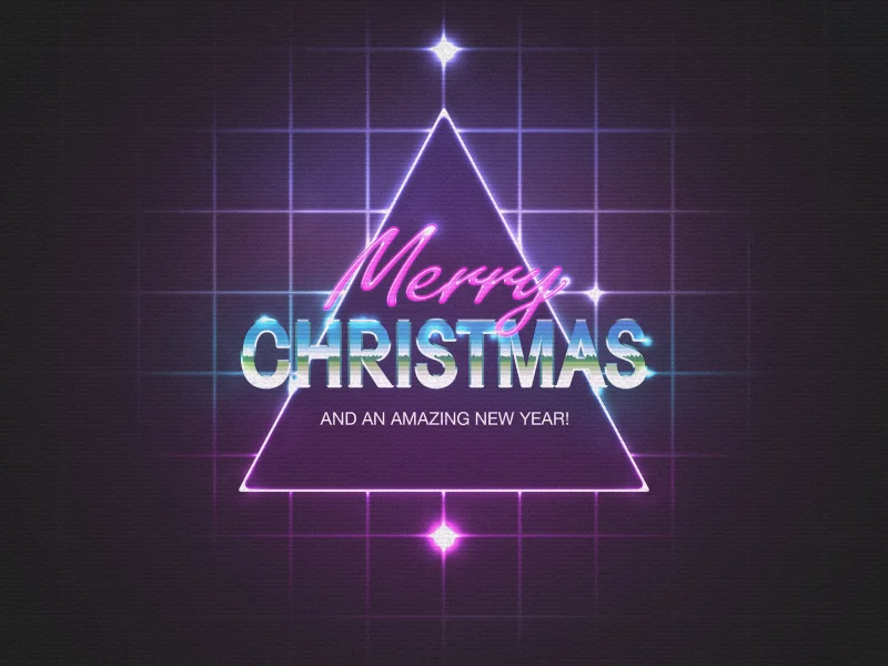 новый год, рождество, new year, merry chrismas, неон, треугольник