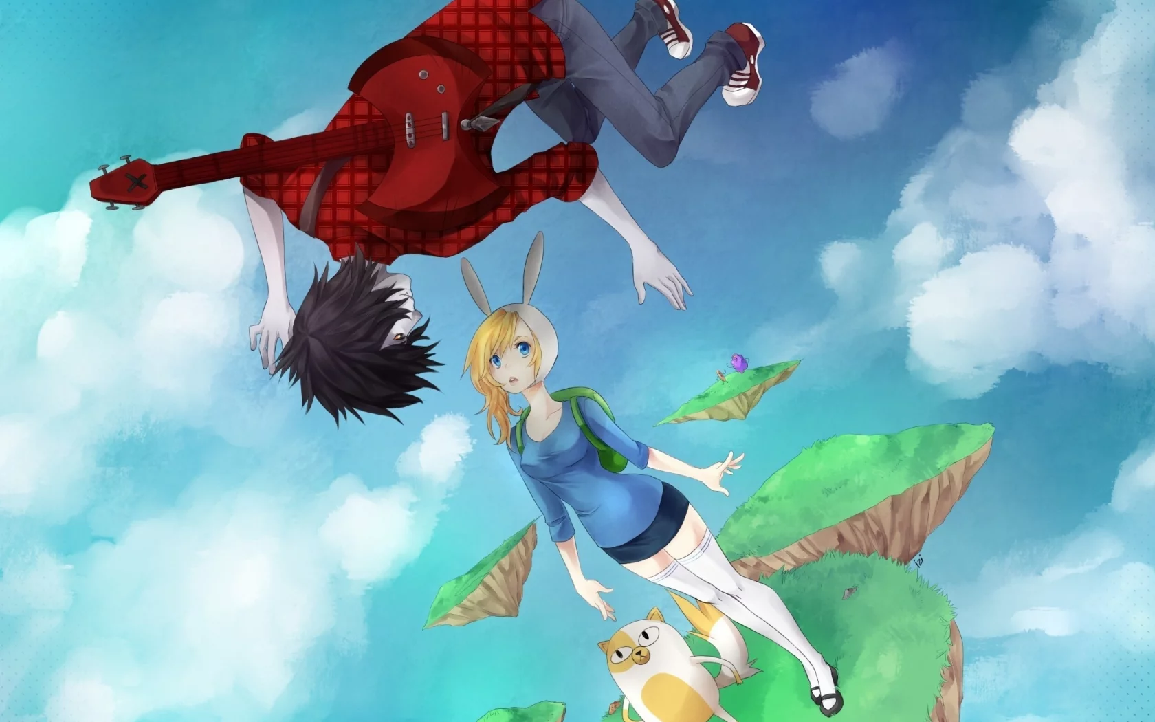 marshall lee, cake, время приключений, noizi, adventure time, арт, fionna