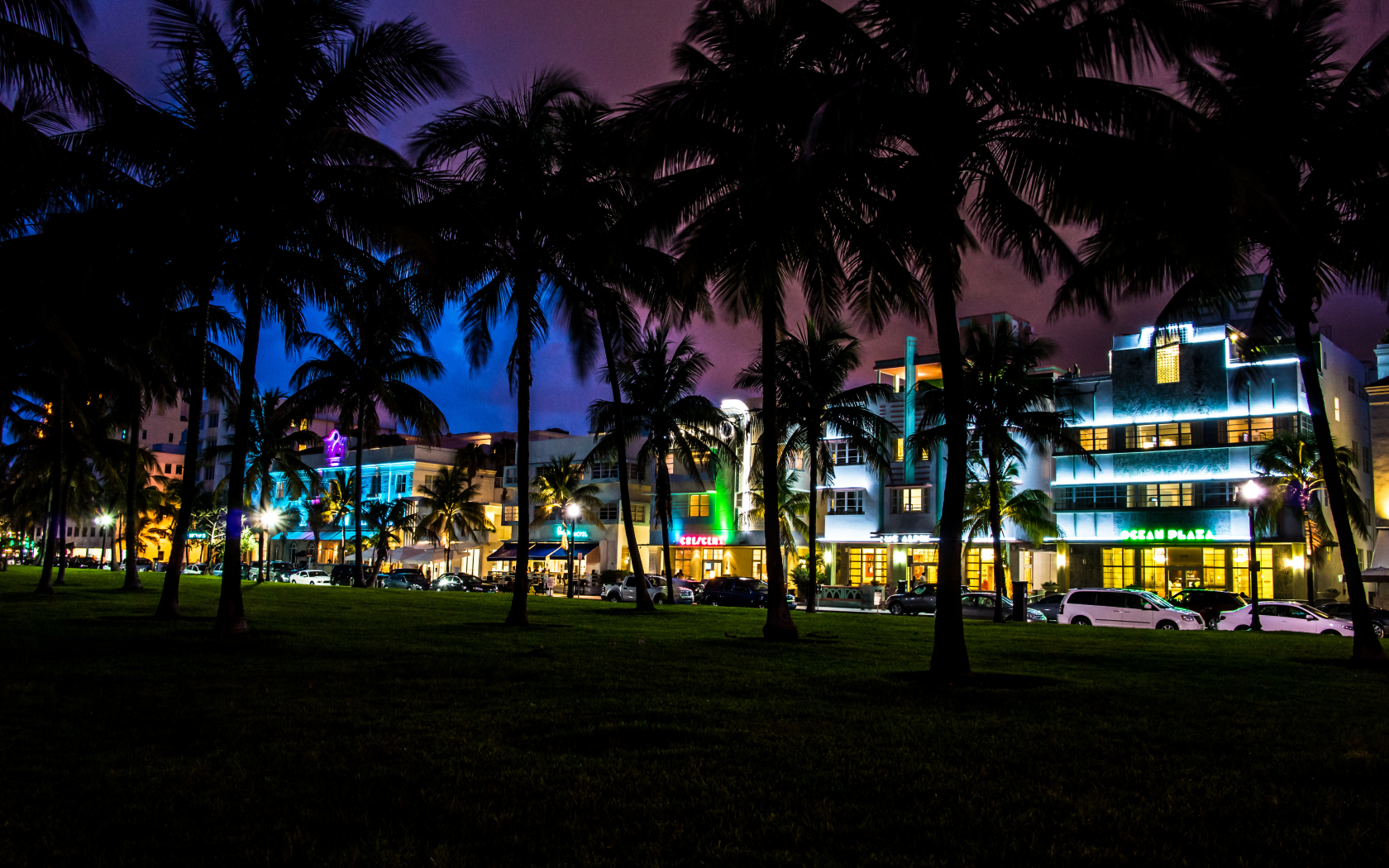 Пляж Майами ночь Майами