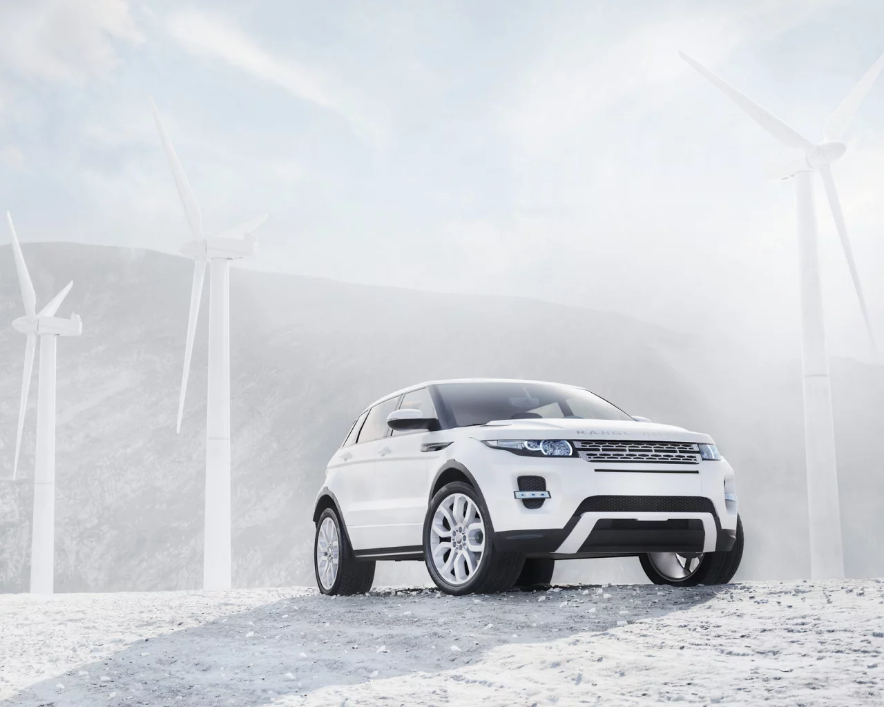 ренж ровер, ветряки, range rover evoque, белый, джип, паркетник